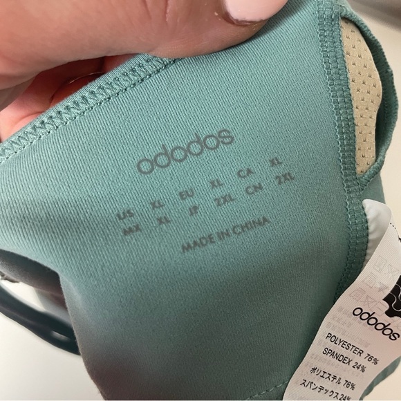 Adodos Size XL Sports Bra Sage Green Strappy - Picture 4 of 5